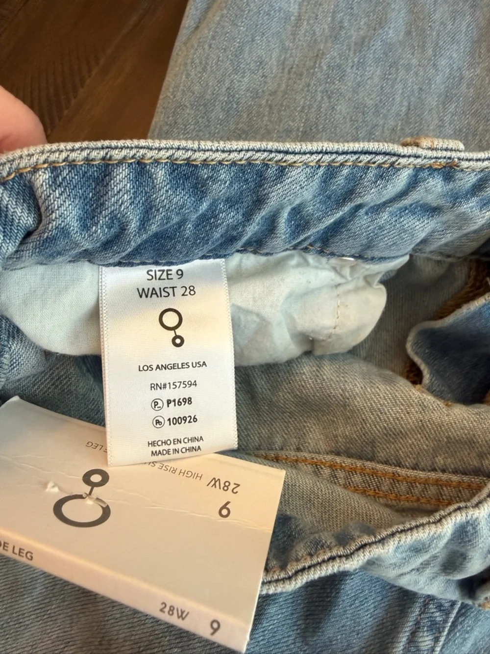 High-Rise Light Blue Flare Jeans for Women - Wide Leg Denim - Picture 8 of 10